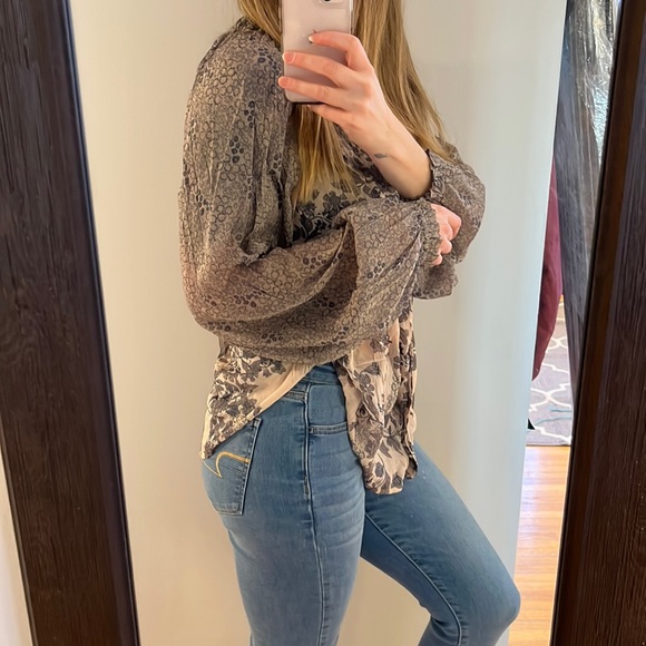 Free People Hendrix Boho Peasant Floral Blouse - Picture 3 of 10